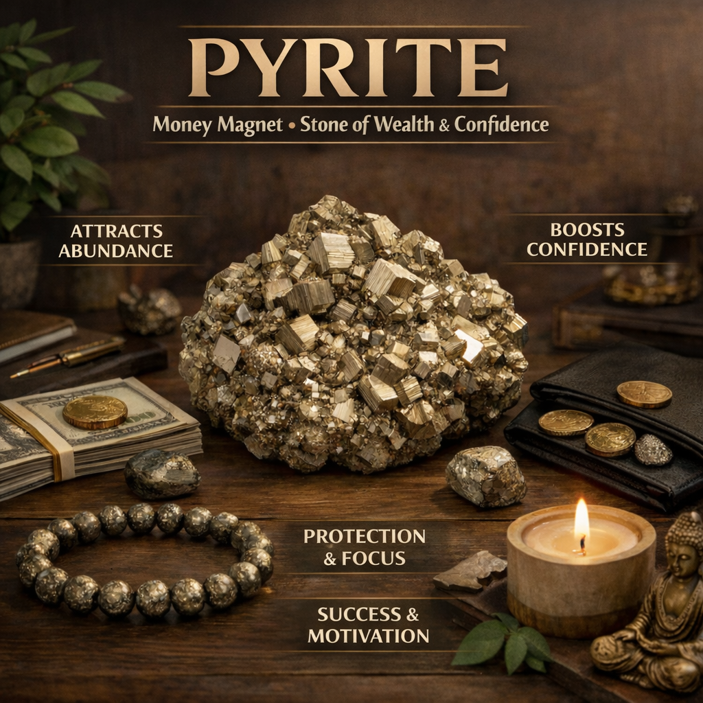 Pyrite – Money Magnet  Crystal of Wealth, Confidence and Action