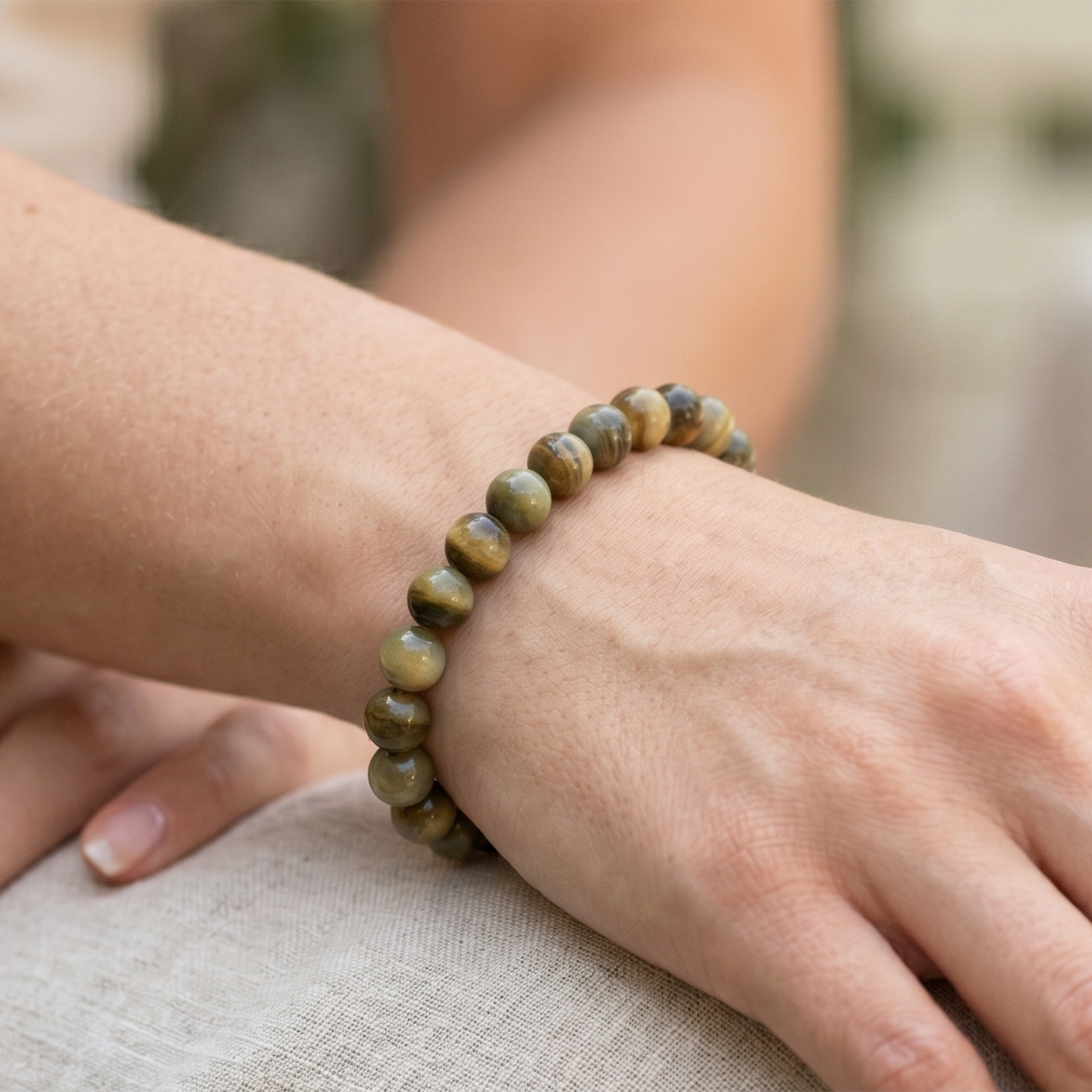 Earth-Tone Cat's Eye Crystal Bracelet – Protection & Inner Balance