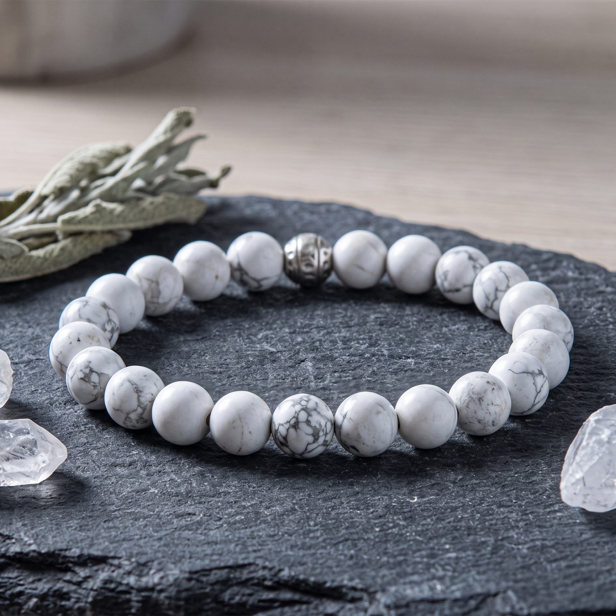 Howlite Crystal Bracelet – Calm, Patience & Inner Peace