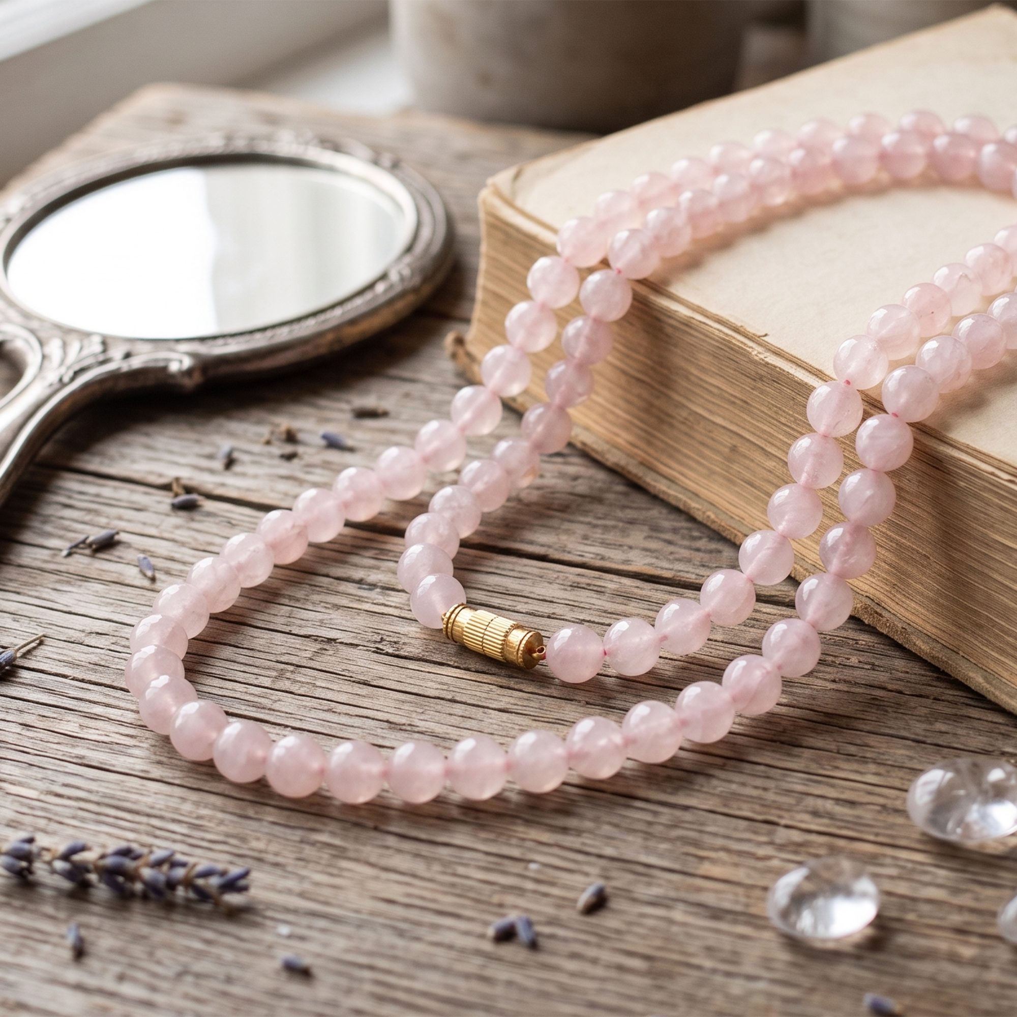 Rose Quartz Crystal Necklace – Love, Compassion & Emotional Healing