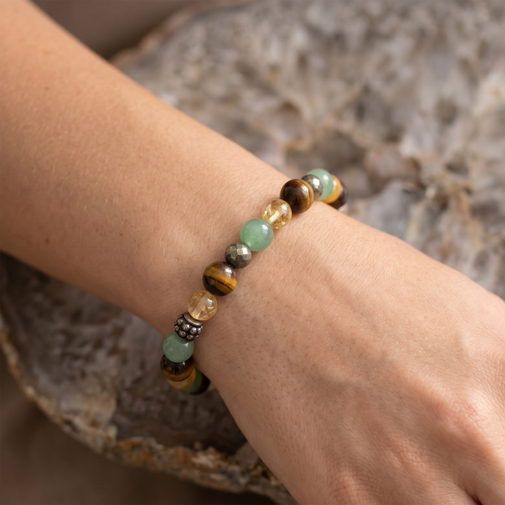Seven Chakra Lava Stone Bracelet