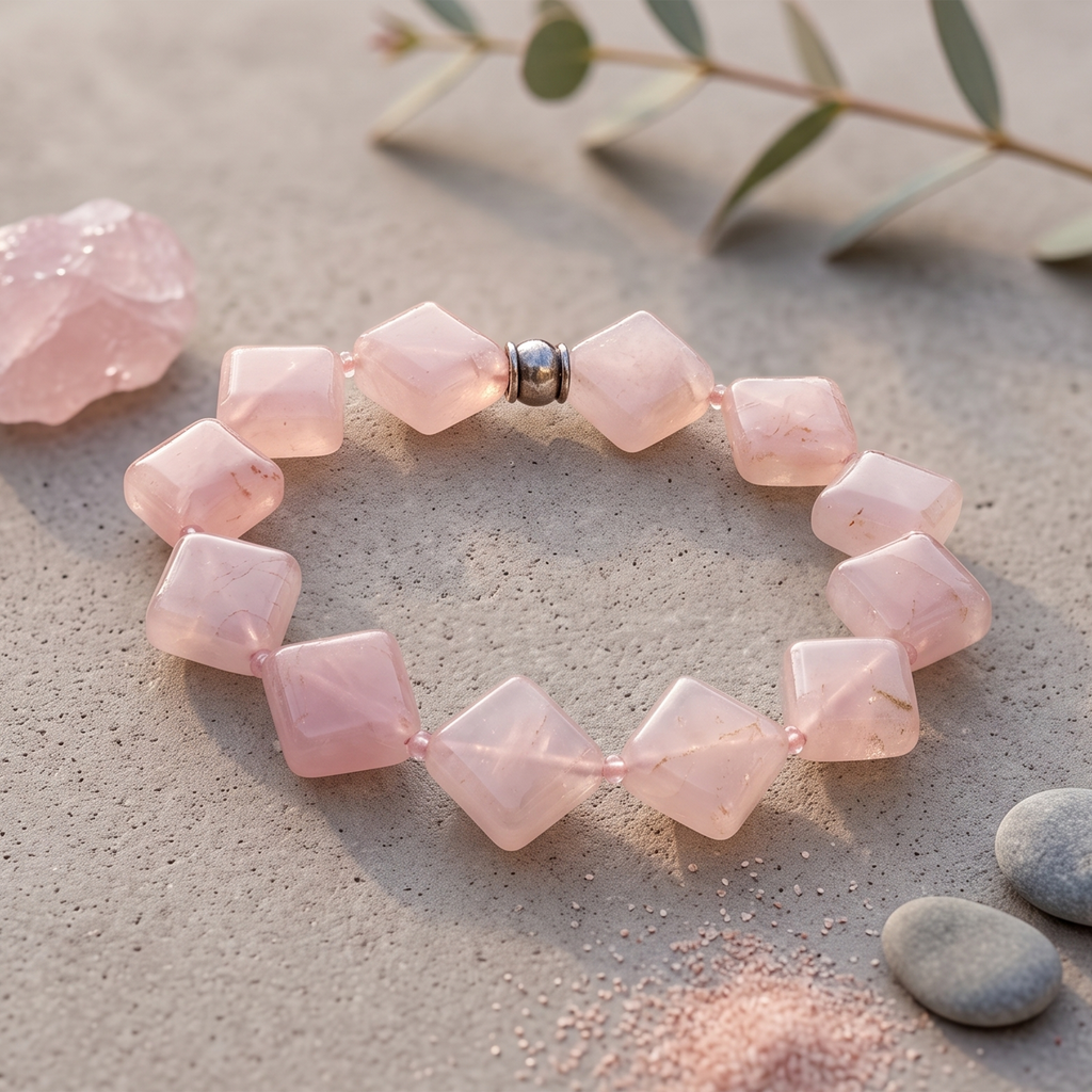 Rose Quartz Crystal Bracelet – Love, Compassion & Emotional Healing