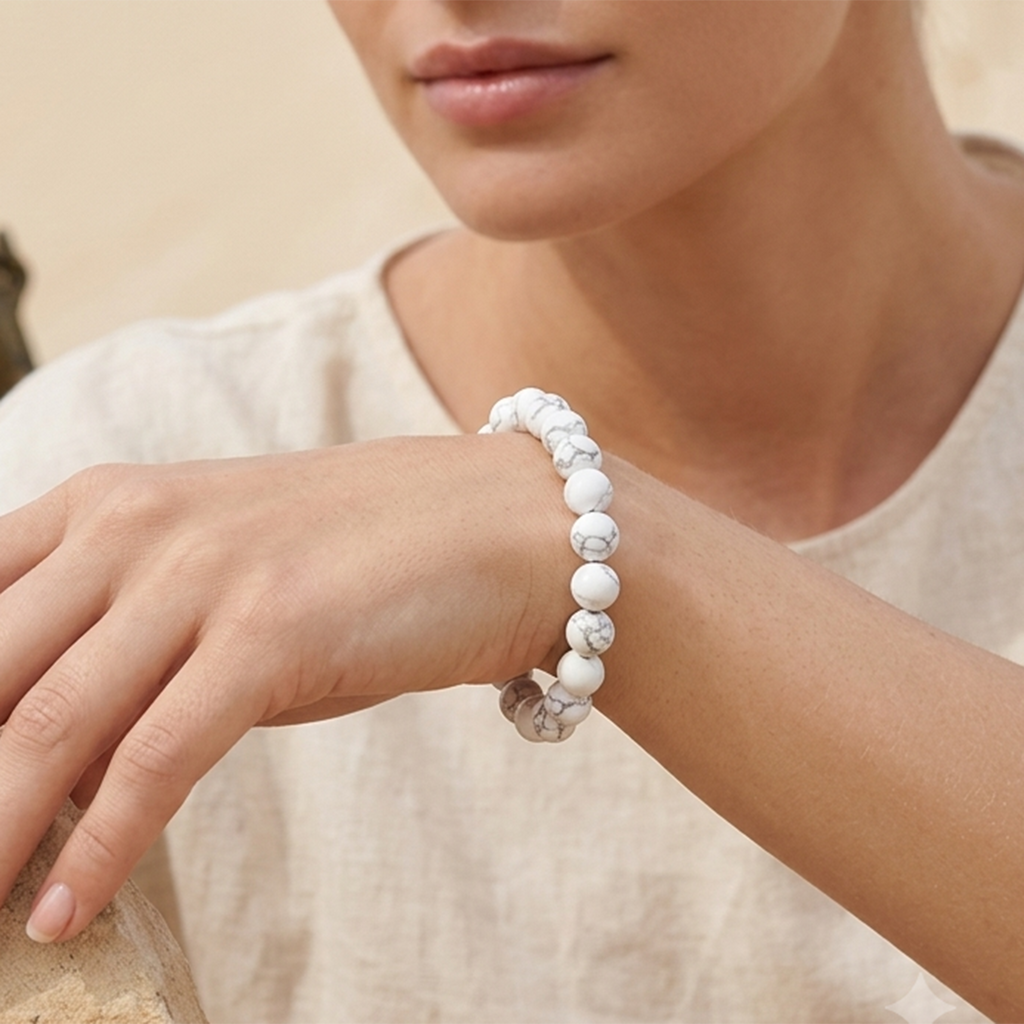 Howlite Crystal Bracelet – Calm, Patience & Inner Peace