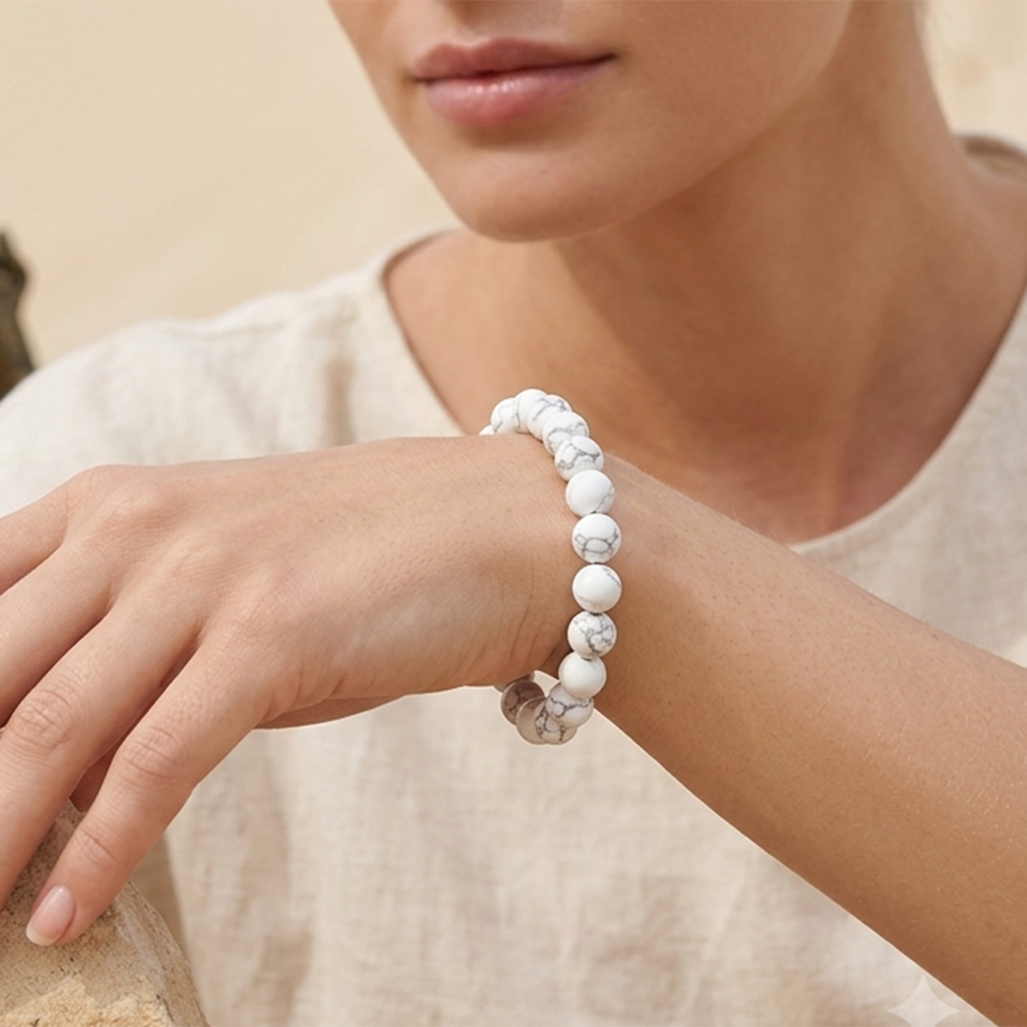 Howlite Crystal Bracelet – Calm, Patience & Inner Peace