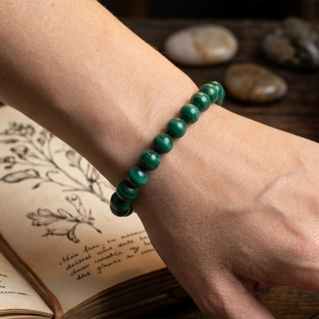 Malachite Crystal Bracelet – Protection, Transformation & Abundance