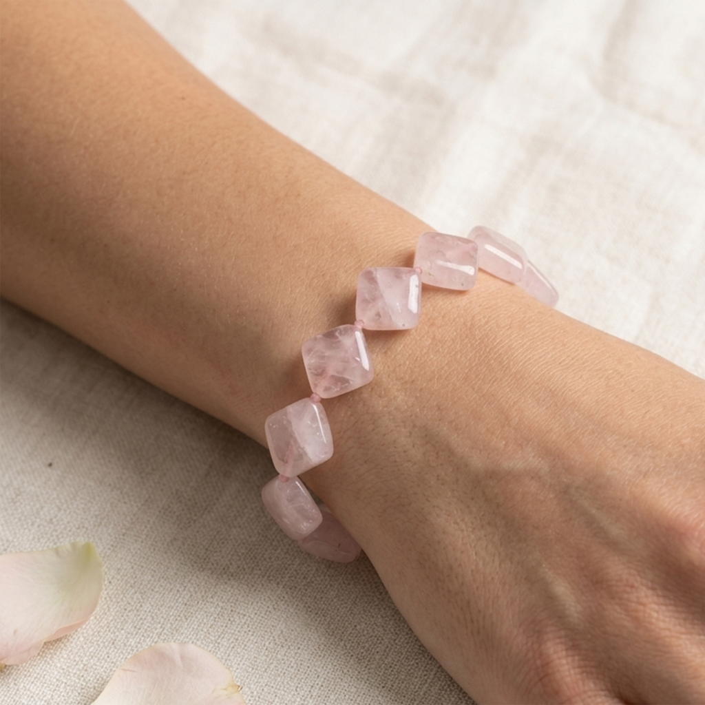 Rose Quartz Crystal Bracelet – Love, Compassion & Emotional Healing