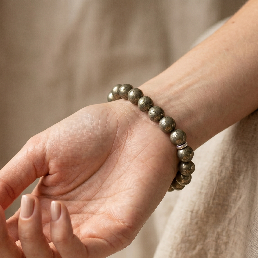 Pyrite Crystal Bracelet – Prosperity, Confidence & Protection