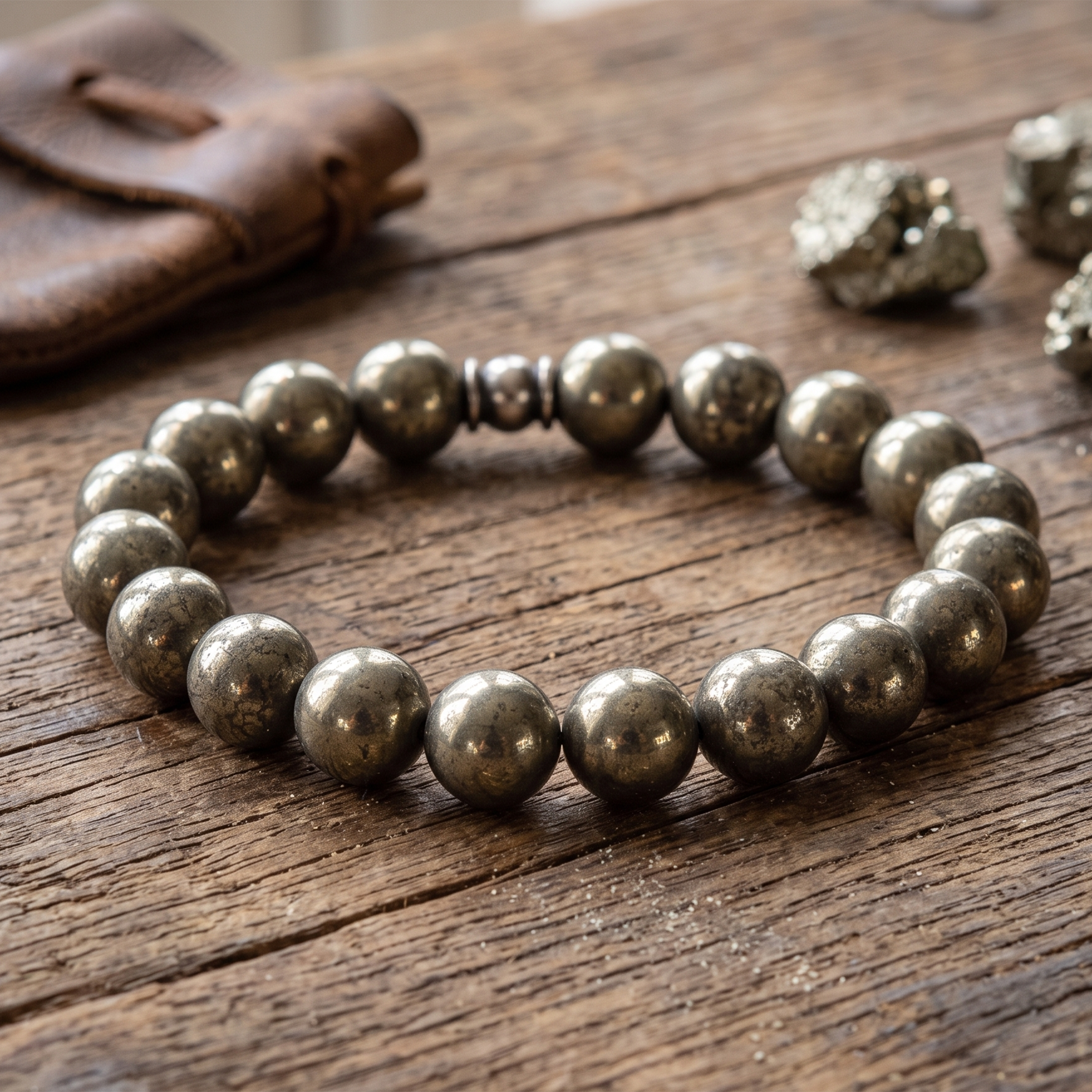 Pyrite Crystal Bracelet – Prosperity, Confidence & Protection