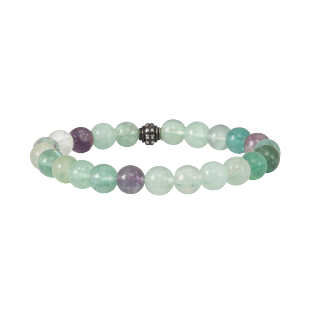 Rainbow Fluorite Crystal Bracelet – Clarity, Focus & Emotional Balance